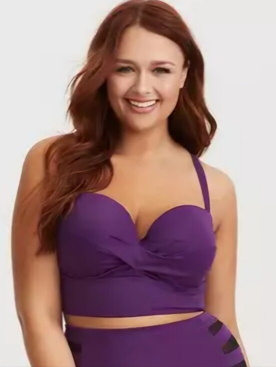 torrid Other - Torrid Women's Purple Twist Front Multiway Bikini Top Padded Underwire Size 1X.